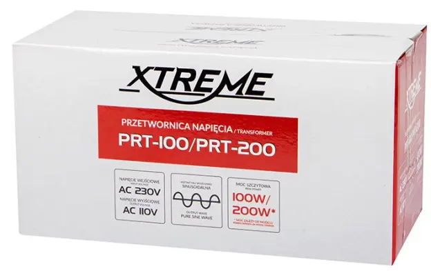 Transformator napięcia Polska - USA i USA-PL 100W box